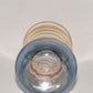 Vintage Bartlett Collins Bud Vase 3 7/8" Blue Colored Glass Vase w Gilt Stripes