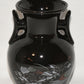 Vintage Asian Style Vase Hand Painted Floral & Bird Bud Vase Double Handles