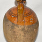 Antique Amphora Wine Oil Jug Primitive Half Glazed Brown Pottery Jug Jar
