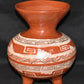 Vintage Mexican Redware Pottery Vase Handmade Hand Painted Tripod 3-Legged Vase