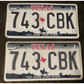 Retired License Plate Texas 743-CBK Pair 2000-2009 Shuttle Cowboy Oil Derricks