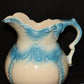 Large Vintage Porcelain Pitcher Ewer 11" Blue White Pitcher Flower Vase Mexico