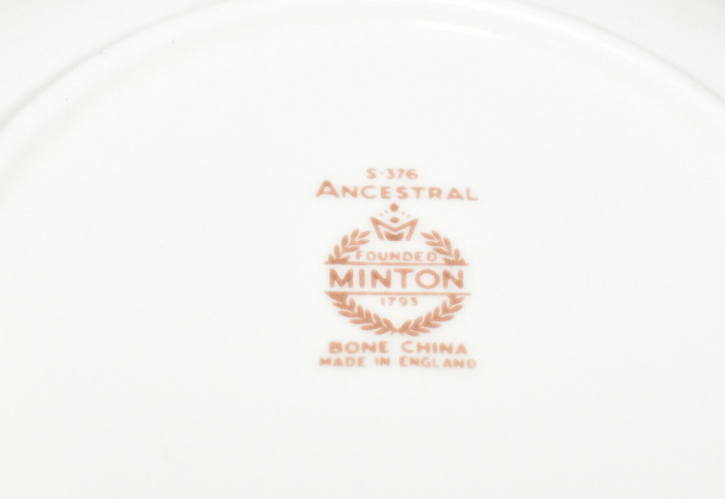 8pcs Minton Bone China Ancestral Soup Bowls w Underplates Double Handles England