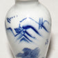 Vintage Chinese Blue White Vases 6pc Set 3.5" Miniature Bud Flower Vases Org Box