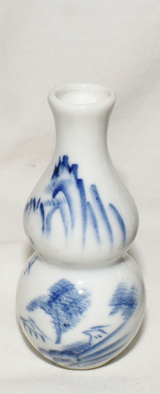 Vintage Chinese Blue White Vases 6pc Set 3.5" Miniature Bud Flower Vases Org Box