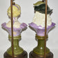 Pair Antique Art Deco French Bust Lamps 28" Porcelain Male Female Table Lamps