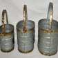 Galvanized Metal Buckets Flower Garden Bucket w Handle Graduating Sizes Set of 3