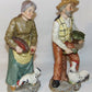 Vintage Husband Wife Figurines Farmers w Chickens Lady Man Porcelain Figurines
