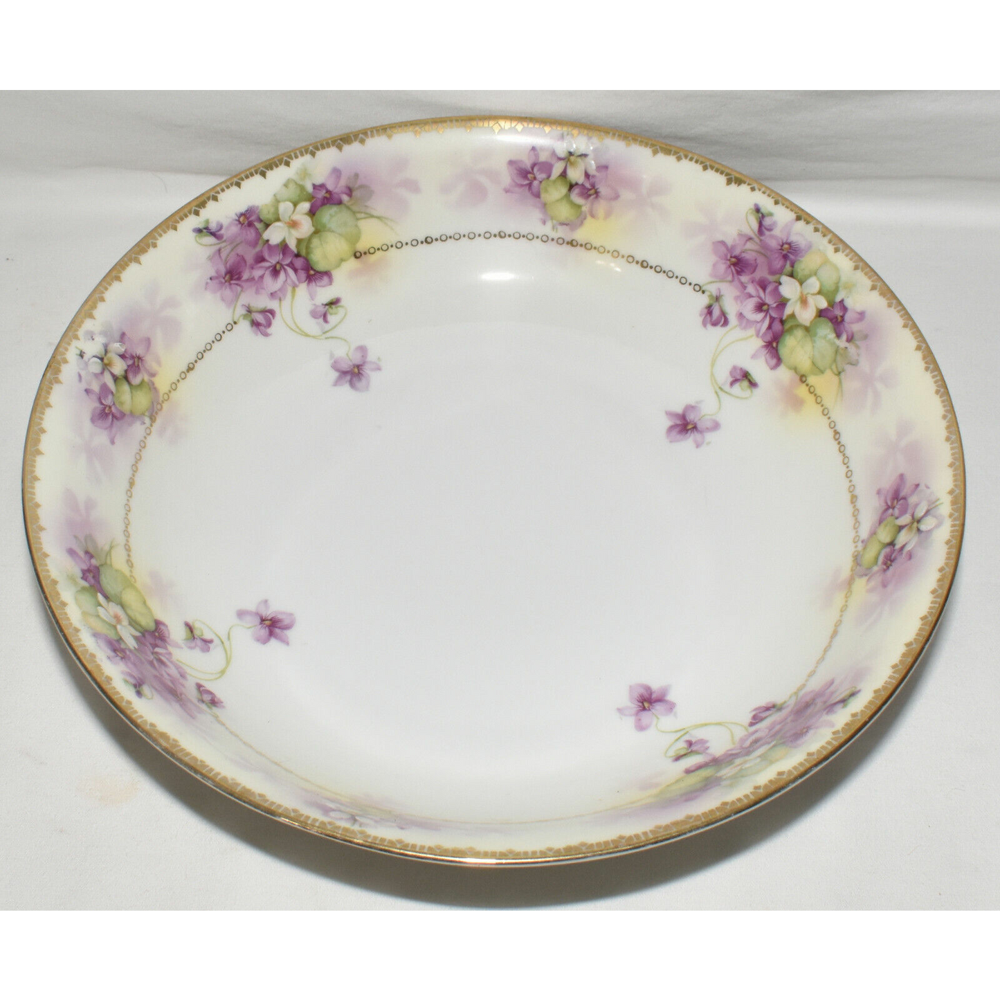 Vintage Royal Rudolstadt Prussia Serving Bowl 9.5 HandPainted Porcelain Bowl 1905-20