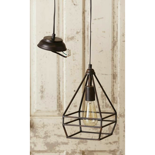 Rustic Industrial Pendant Light Black Metal Hardwired Ceiling Light Fixture New