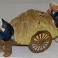 Japanese Farmers Large Vintage Figurine Statue Asian Farmers with Grain Cart