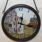 Round Wall Clock Battery Operated Hanging Clock Farm Scene Morning Has Broken