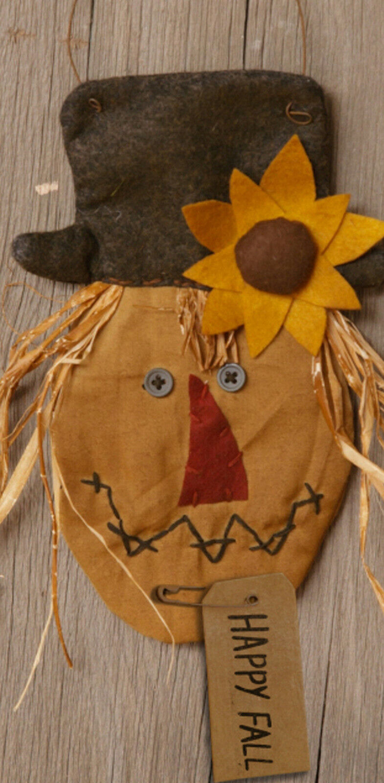 Happy Fall Scarecrow Door Wall Hanger Cloth Straw Felt Fall Season Scarecrow
