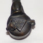 Antique Bronze Asian Inkwell w Quill Holder Old Traveling Figural Inkwell Signed
