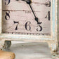 Rustic Carriage Clock Footed Mantel Shelf Clock Farmhouse French Country Cottage