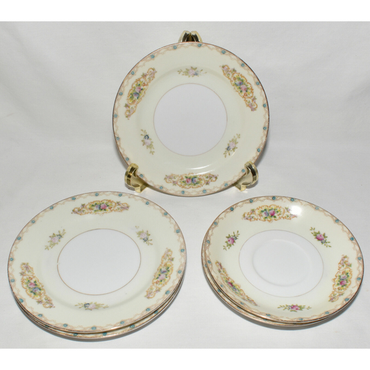 Antique Imperial China Porcelain Plates 2 Bread Plates 2 Saucers Made in Japan