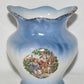 Vintage Porcelain Vase Blue White Mini Vase Cache Pot Planter with Garden Scene