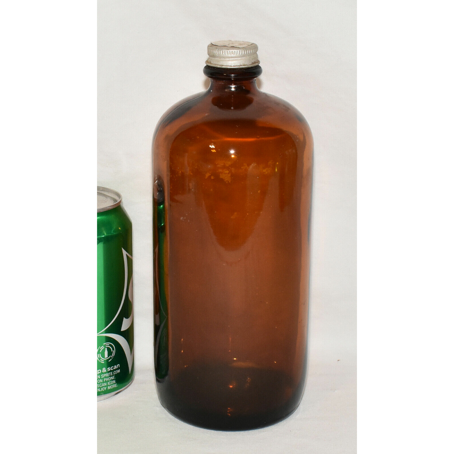 Antique Brown/Amber Glass Medicine Bottle 8.5" Apothecary Prescription Bottle