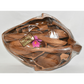 Vintage Carved Wood Acorn Bowl Set Monkey Pod Hawaiian 7pc Bowls Spoon Spork