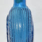 Vintage Cobalt Blue Liquor Decanter Embossed Ribbed Blue Glass Bottle A. Lincoln