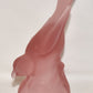Vintage L E Smith Pink Satin Glass Bird In Flight Art Glass Figurine Bird Statue