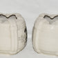 Pair Vintage Asian Calligraphy Ashtrays Vases Crimped Glazed Porcelain Bowls