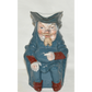 Vintage Toby Pitcher Blue Porcelain Sitting Toby Mug Pitcher Jug Character Jug