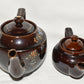 Vintage Japanese Redware Teapots 2 Brown Handpainted Moriage Teapots Japan Lot A