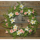 Large 22" Wreath Coral White Flowers Berry Front Door Wall Floral Home Decor New