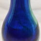 Vintage Hand Blown Art Glass Vase 10" Cobalt Blue & Green Flower Vase Swirl Pattern