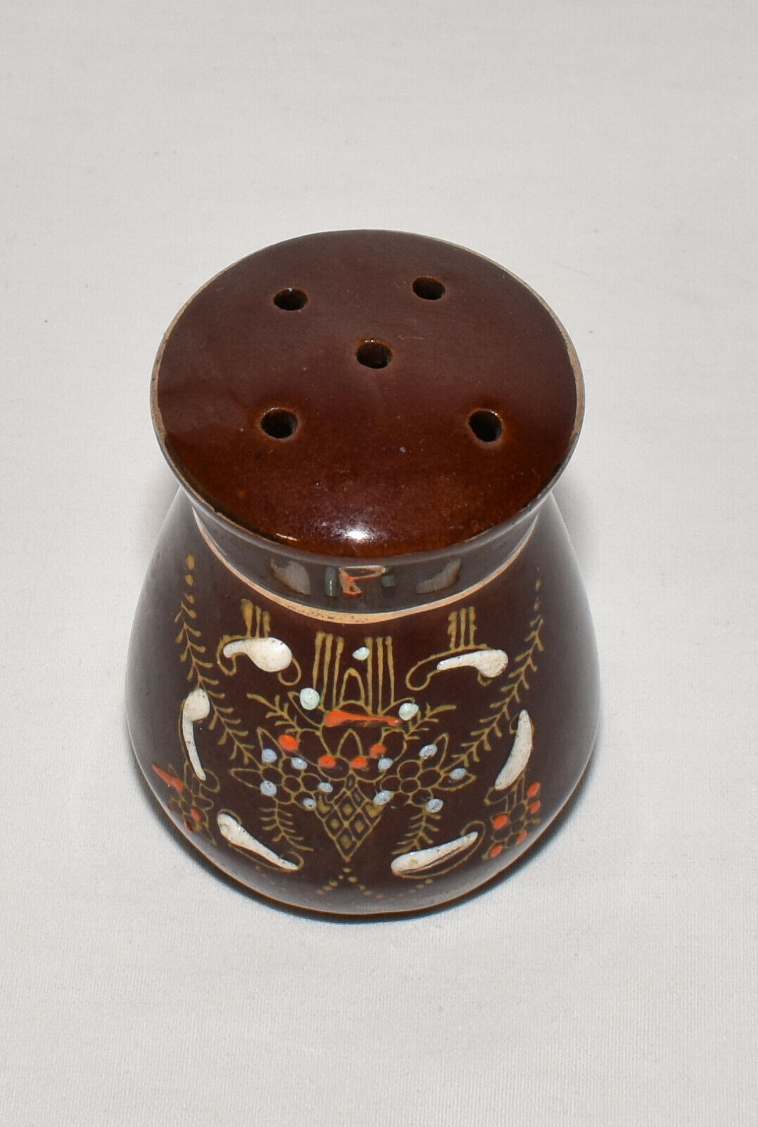 Vintage Japanese Handpainted Redware Pepper Shaker Kitchen Tableware Japan