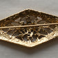 Vintage Floral Filigree Pin Brooch Gold Toned Triangular 2" Etched Brooch Mint