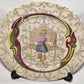 Vintage Fitz & Floyd Plate Love Series "O" Plate Lady Playing Instrument Japan