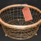 Vintage Handcrafted Basket Metal & Wood 10" Footed Basket Decorative Home Decor