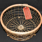 Vintage Handcrafted Basket Metal & Wood 10" Footed Basket Decorative Home Decor
