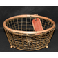 Vintage Handcrafted Basket Metal & Wood 10" Footed Basket Decorative Home Decor