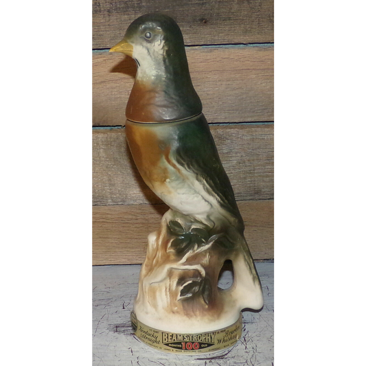 Jim Beam Genuine China Bourbon Bottle Vintage 1969 Handcrafted Bird Decanter