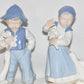 Vintage Boy Girl Geese Figurines Holland Mold Blue White Figures Org. B'day Message
