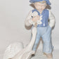 Vintage Boy Girl Geese Figurines Holland Mold Blue White Figures Org. B'day Message