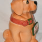 Vintage Yellow Lab Dog Porcelain Cookie Jar Kitchen Canister Dog w Hanging Sign