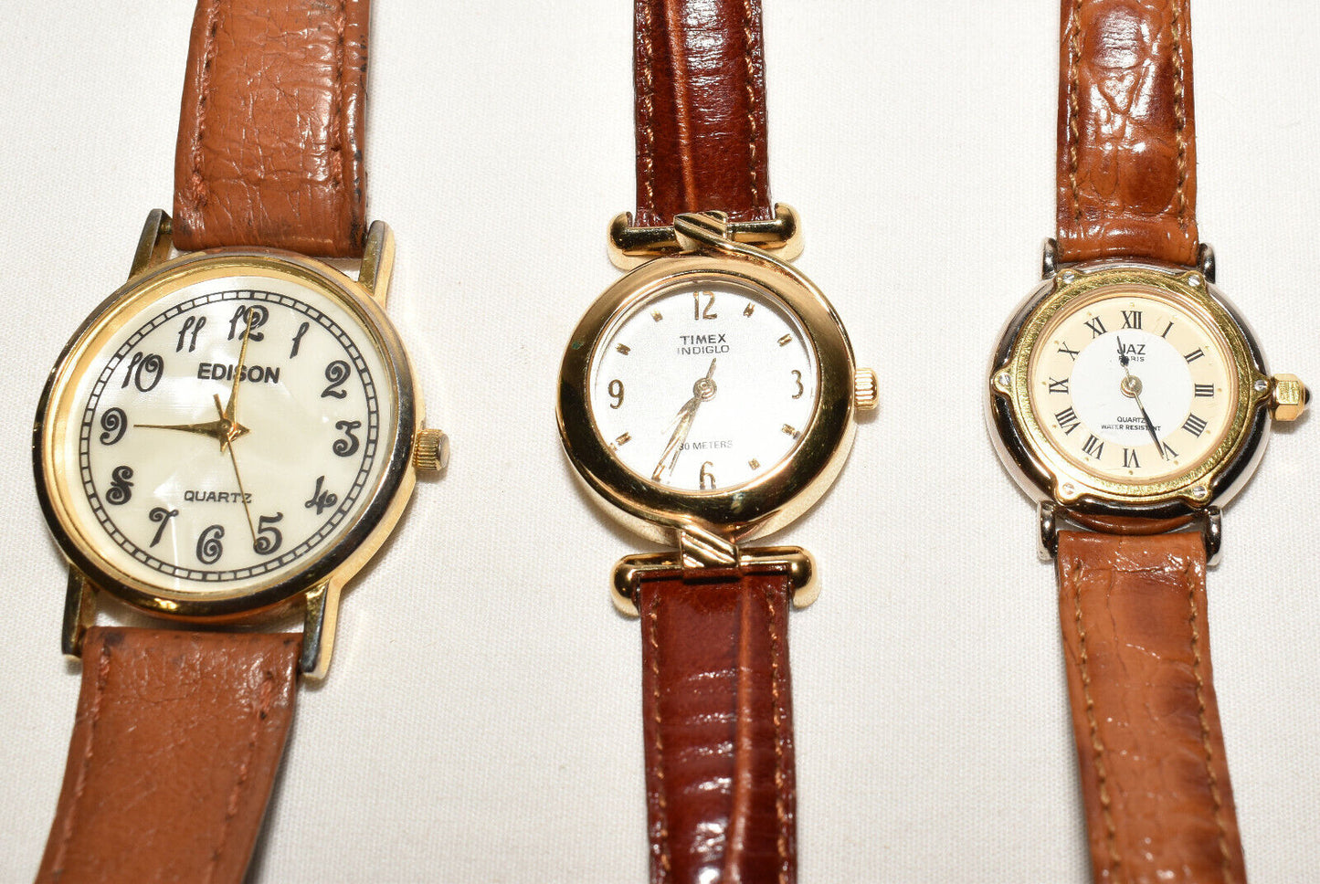 Ladies Vintage Wrist Watches Geneva Jaz Paris France Timex Edison 5pc Lot EUC