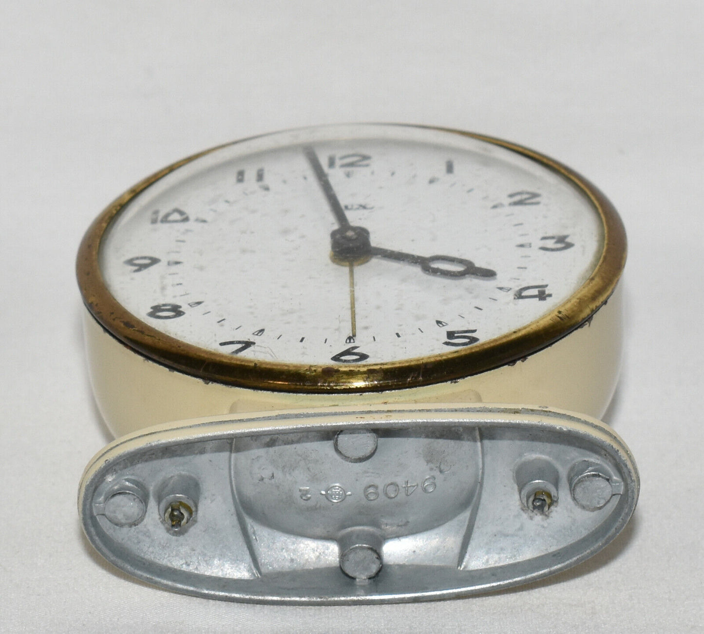 Vintage Lux Wind Up Alarm Clock Cast Iron Mini Alarm Clock Lux Clock MFG Co. USA