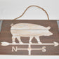 Pr Farmhouse Pig Cow Weathervane Plaques Wood Metal Garden Porch Wall Decor New