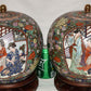 Vintage Pair Chinese Famille Rose Ginger Jars w Stand Hand Painted Enameled Jars