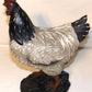 Chicken Statue White Brown Black Farm Animals Chicken Fowl Bird Farmhouse Decor