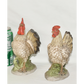Pair Vintage Homco Japan Rooster Hen Chicken Figurines 6.5" Ceramic Chicken Statues