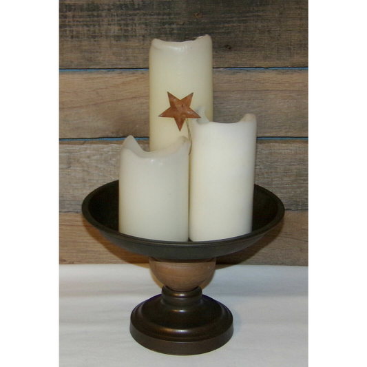 Metal & Wood Riser Display Candle Tray Rustic Industrial Pedestal Stand Tray New