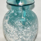 Vintage Mid Century Toyo Vase Blue Textured Iridescent Art Glass Amphora Vase