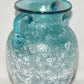 Vintage Mid Century Toyo Vase Blue Textured Iridescent Art Glass Amphora Vase
