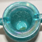 Vintage Mid Century Toyo Vase Blue Textured Iridescent Art Glass Amphora Vase